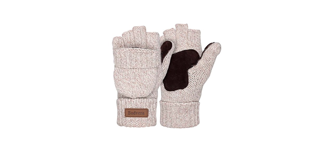 Best Bodvera Thermal Insulation Fingerless Texting Wool Gloves