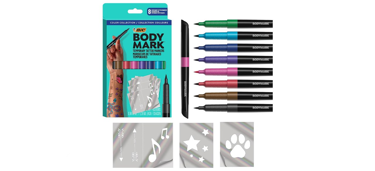 BODYMARK Temporary Tattoo Markers 8-Count Color Collection