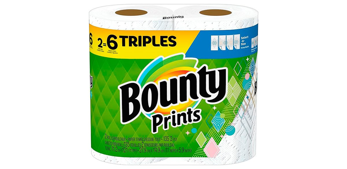 Best Bounty Select-A-Size Paper Towels, Print, 2 Triple Roll