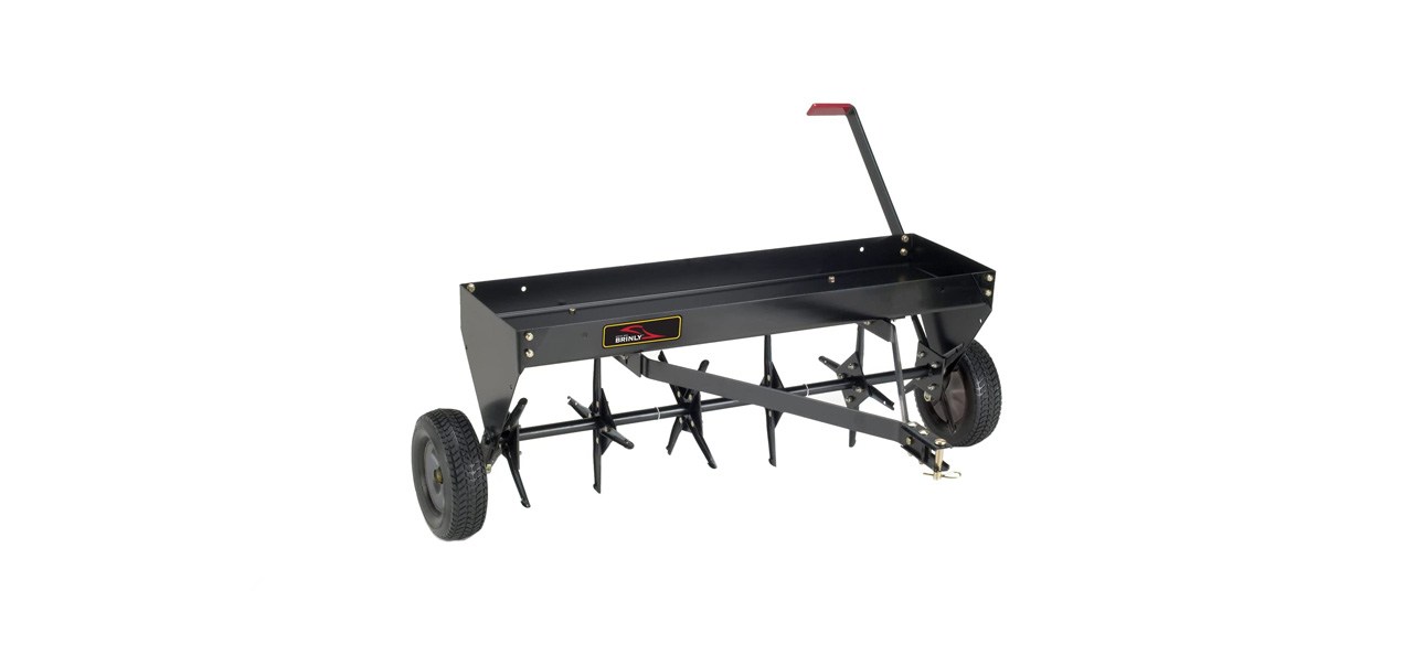 best Brinly-Hardy 40-Inch Tow-Behind Plug Aerator With Weight Tray And Universal Hitch