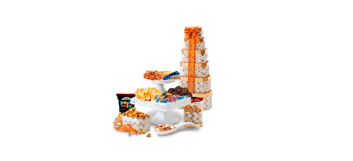 Best Broadway Basketeers 6-Box Gourmet Food Gift Tower Best Broadway Basketeers 6-Box Gourmet Food Gift Tower