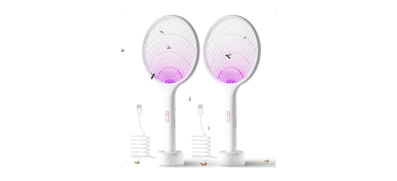 Best YISSVIC Electric Fly Swatter 2 Pack Bug Zapper Racket