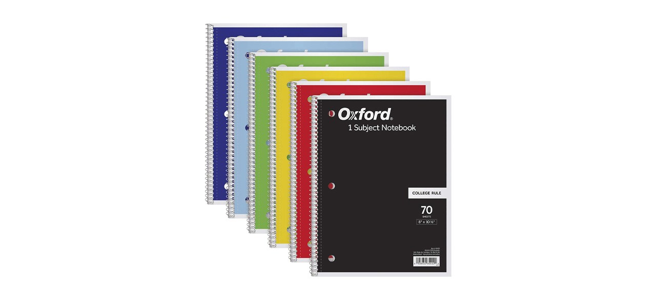 Oxford Spiral Notebook on white background