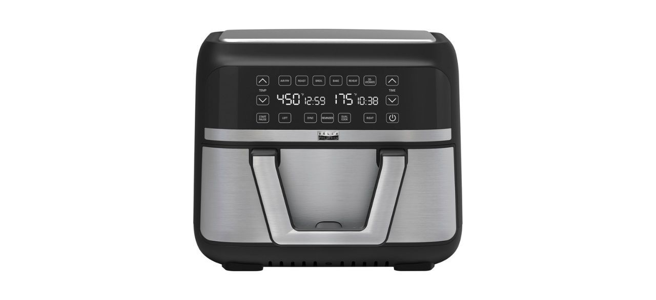 Bella Pro Series - 9 Quart.Digital air fryer with dual flex basket on white background