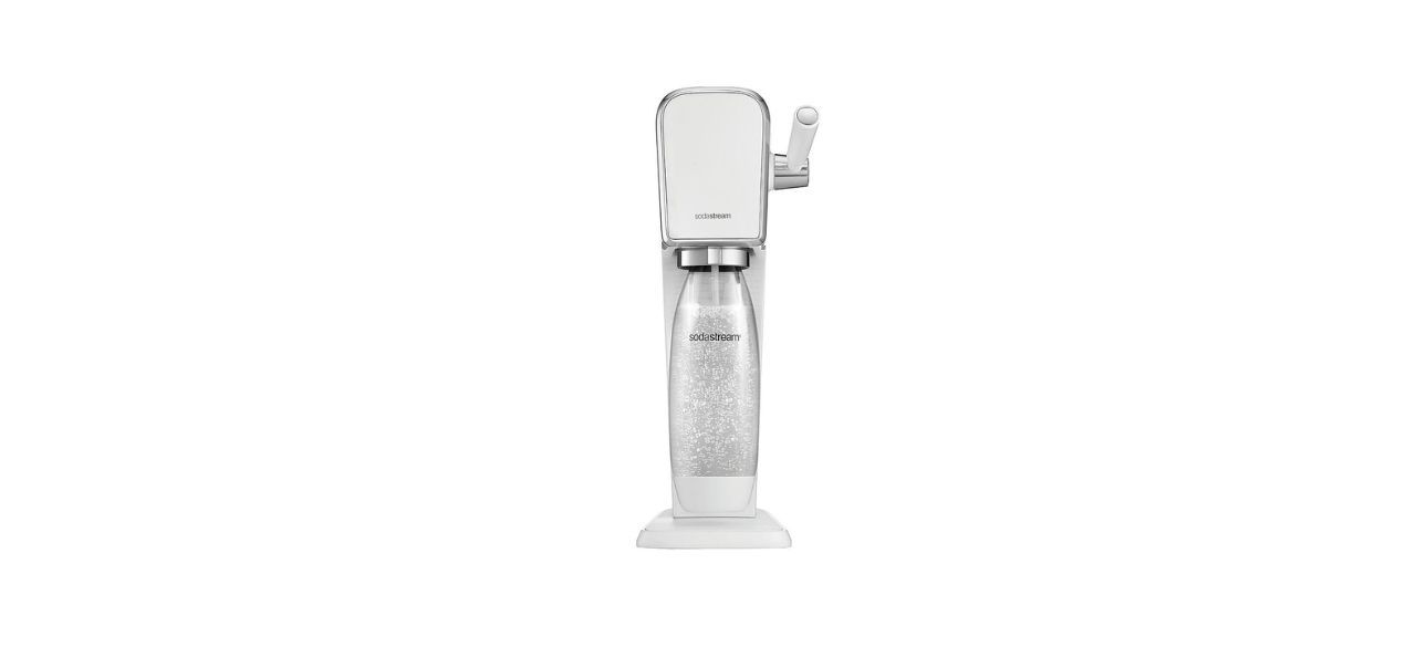 SodaStream - Art Sparkling Water Maker, white, with sparkling water in it