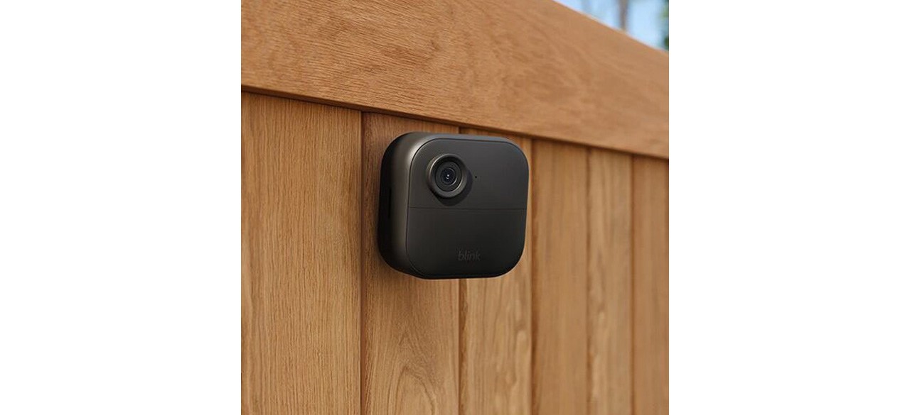 Best Blink Camera Wireless Security System on wooden fence