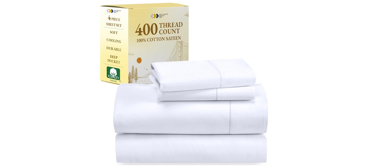 California Design Den’s 100% Cotton 4-Piece Queen Sheet Set