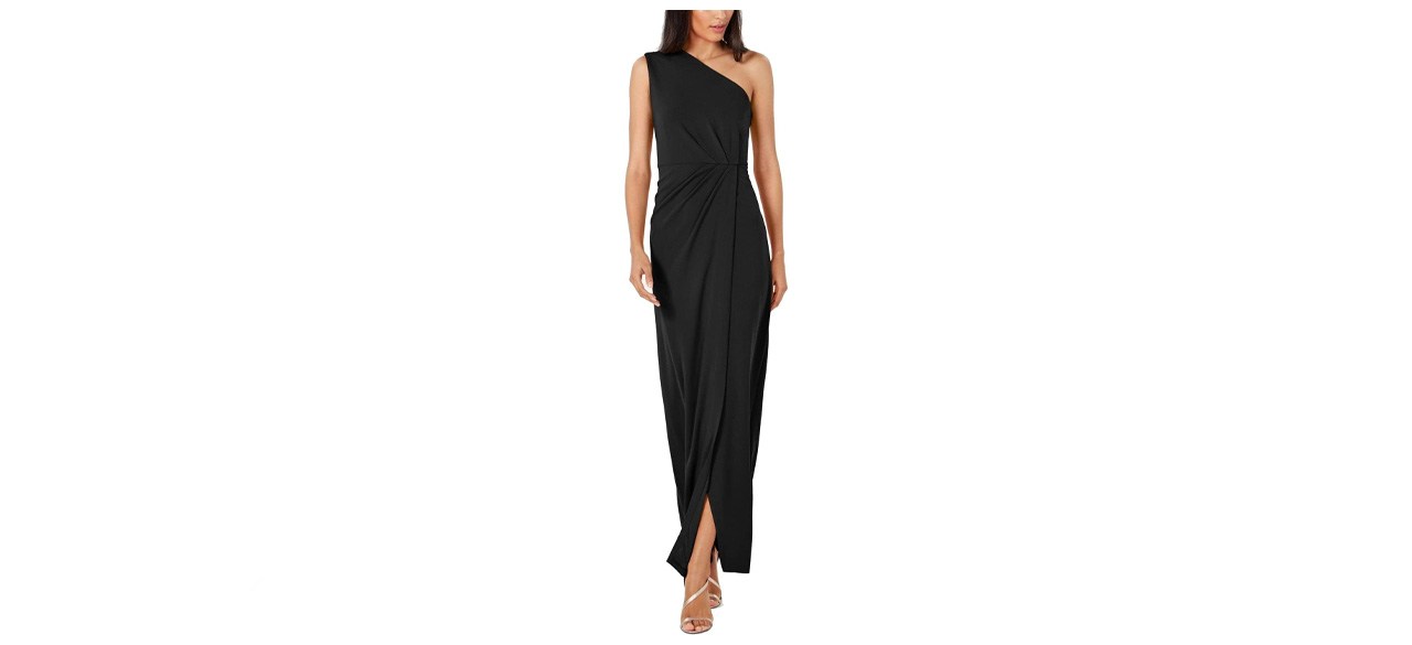 Best Calvin Klein Draped One-Shoulder Gown