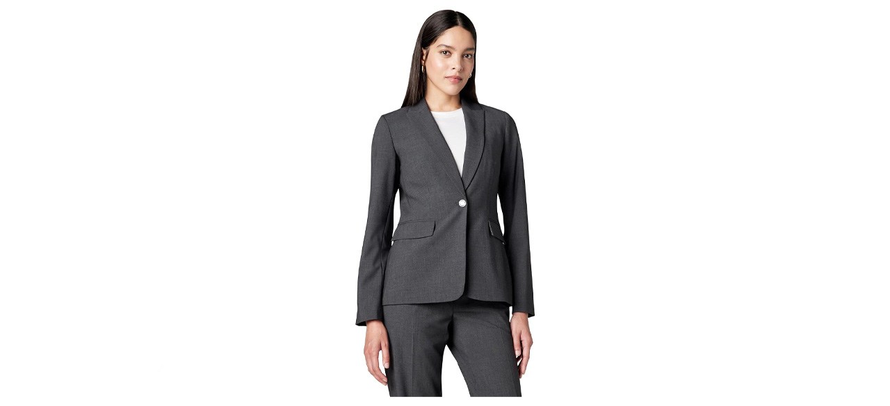Calvin Klein Women's One Button Lux Blazer