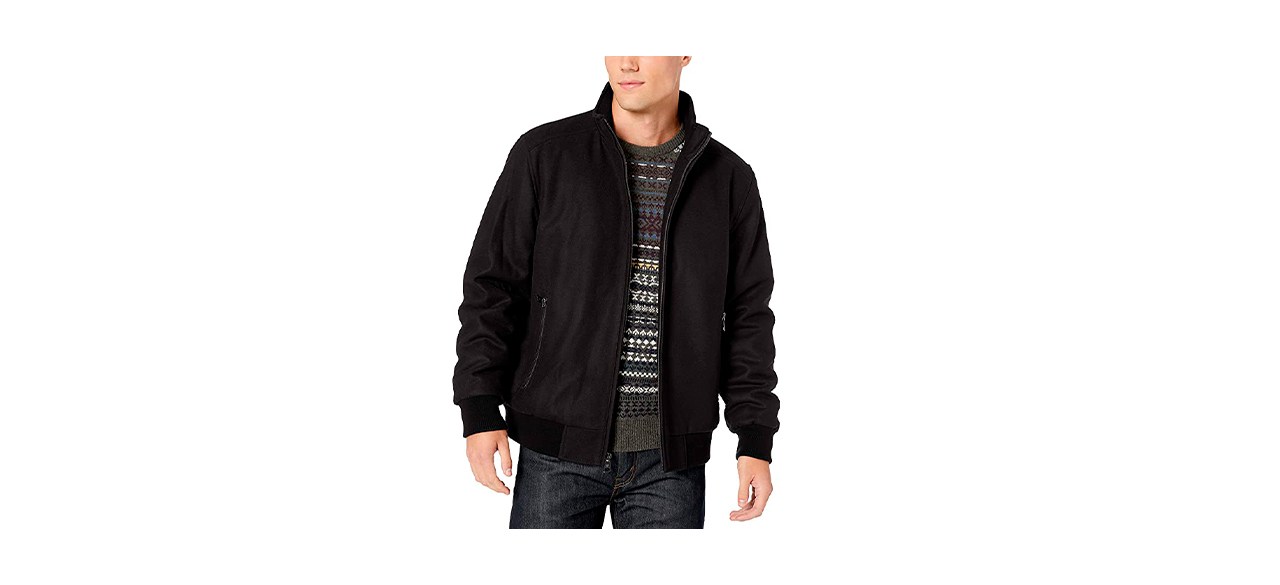 Calvin klein men's outlet wool bomber jacket