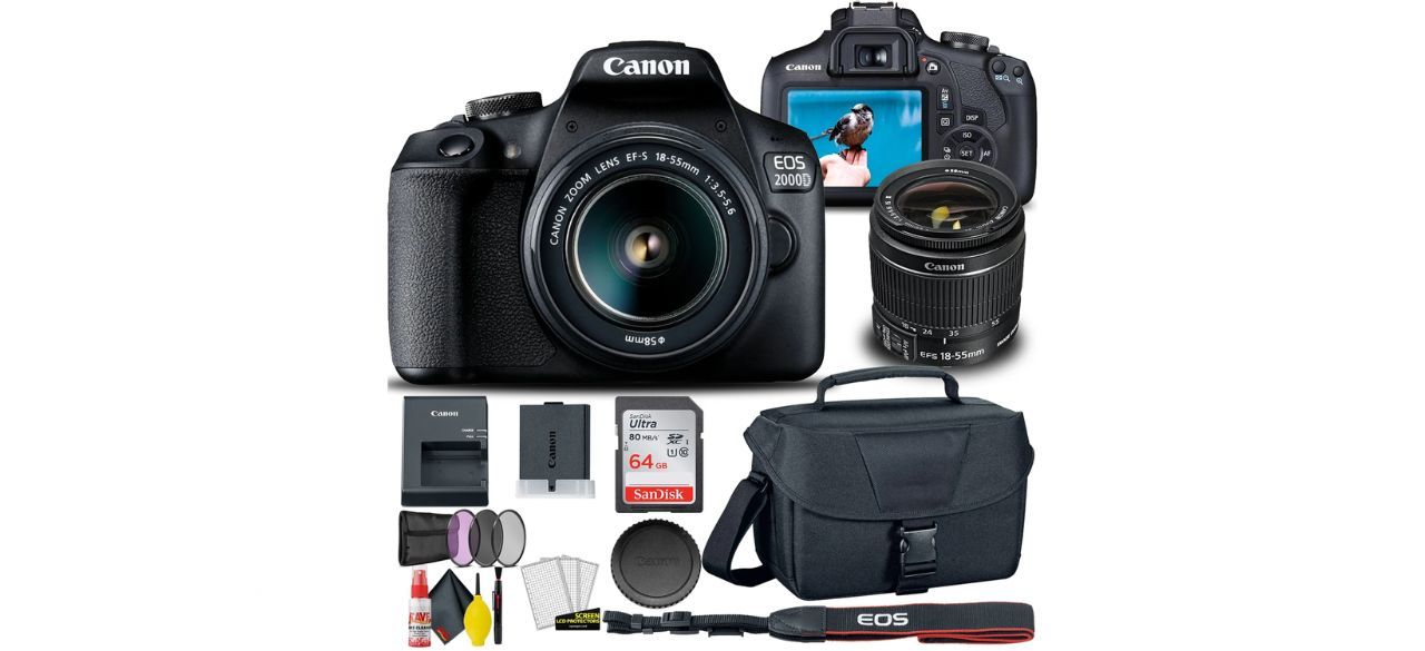 Canon EOS 2000D / Rebel T7 DSLR Camera Bundle