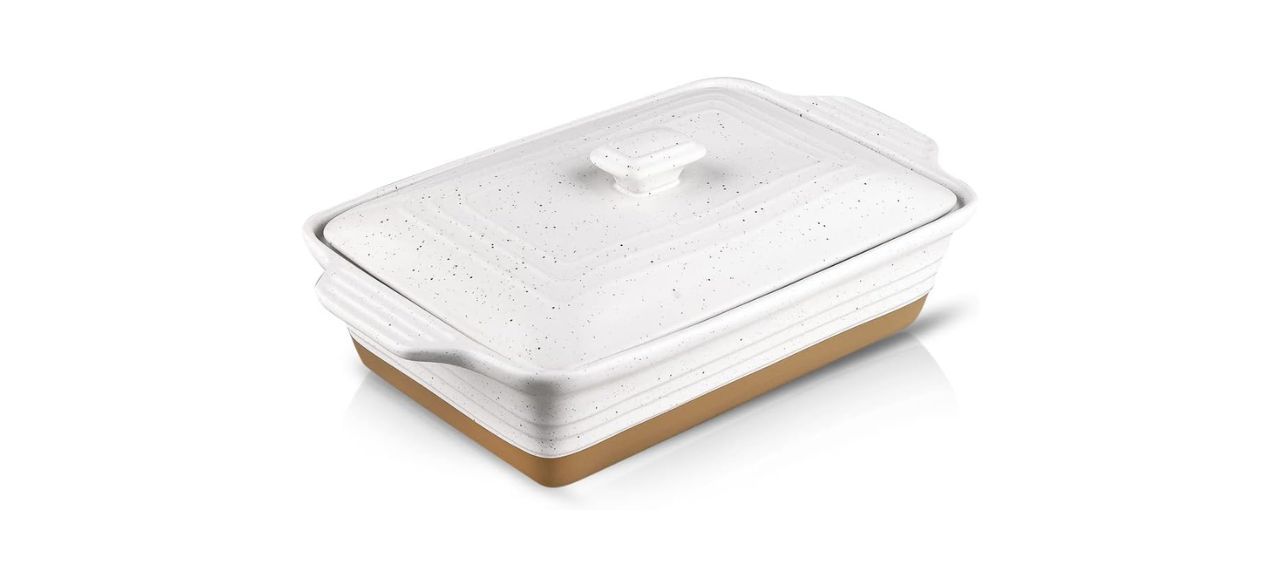 Best HVH Ceramic Casserole Dish with Lid on white background