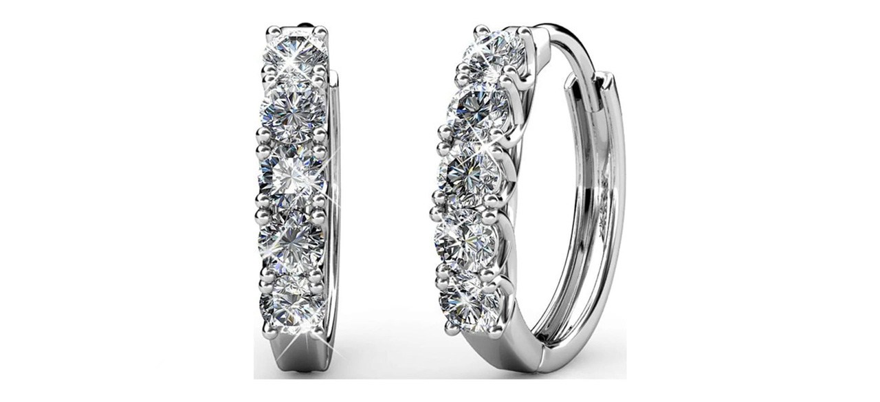 Cate and Chloe 18K White Gold Plated Hoop Earrings