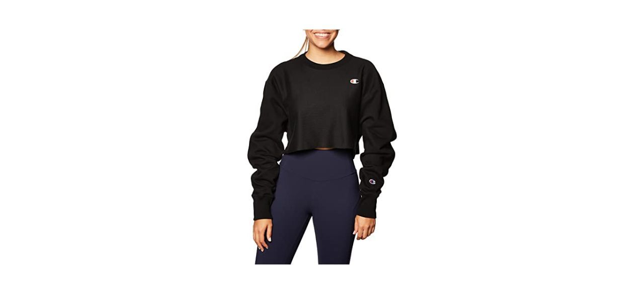 Best Champion Women's Cropped Reverse Weave Crew