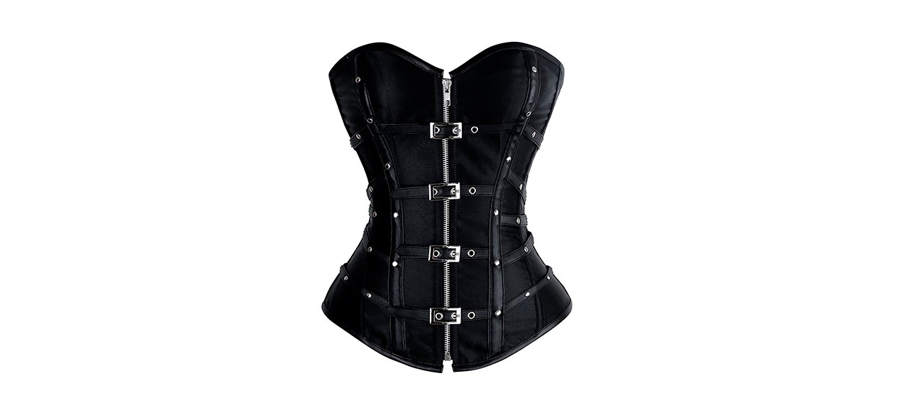 Best Charmian Women's Gothic Punk Satin Corset Top