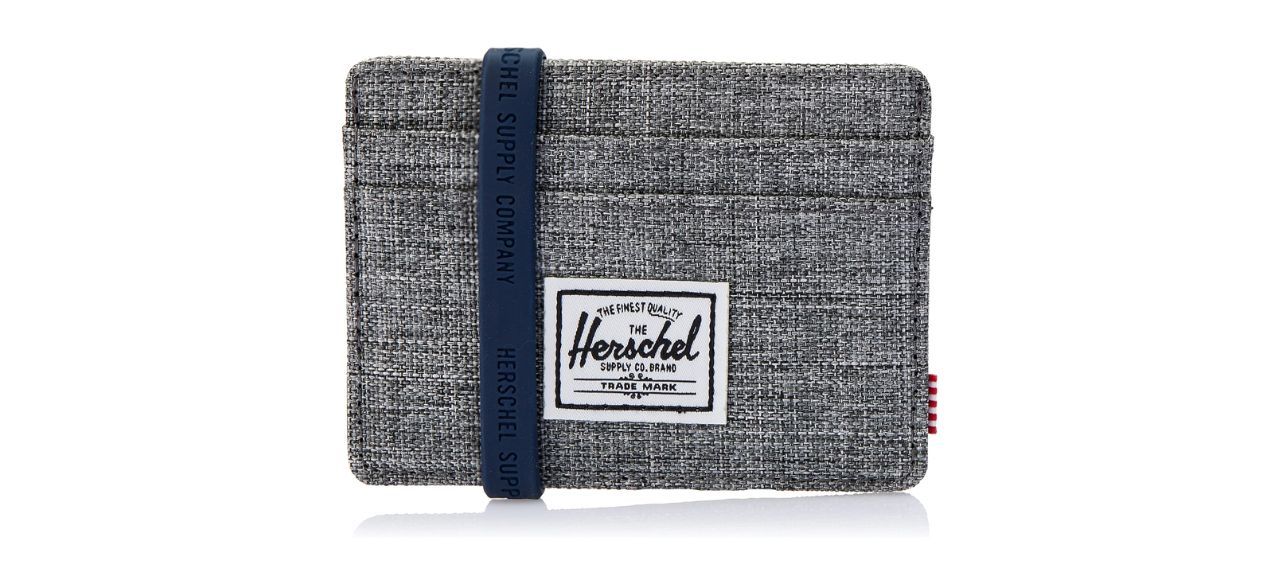 Herschel Supply Co. Charlie RFID Card Case, in gray, with blue band around it