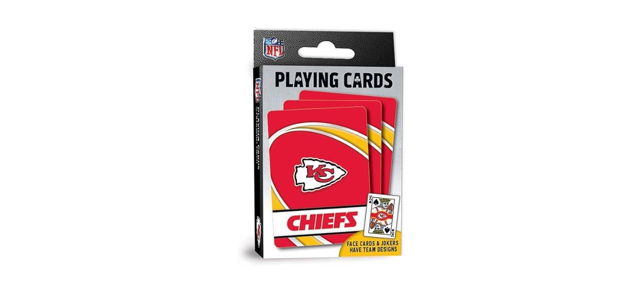 MasterPieces NFL Playing Cards in red, with the Kansas City Chiefs' logo on them