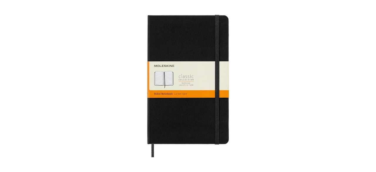 Moleskine Notebook in black with a black elastic strap