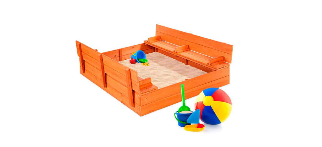 Best Choice Products Large Wooden Sandbox Best Choice Products Large Wooden Sandbox