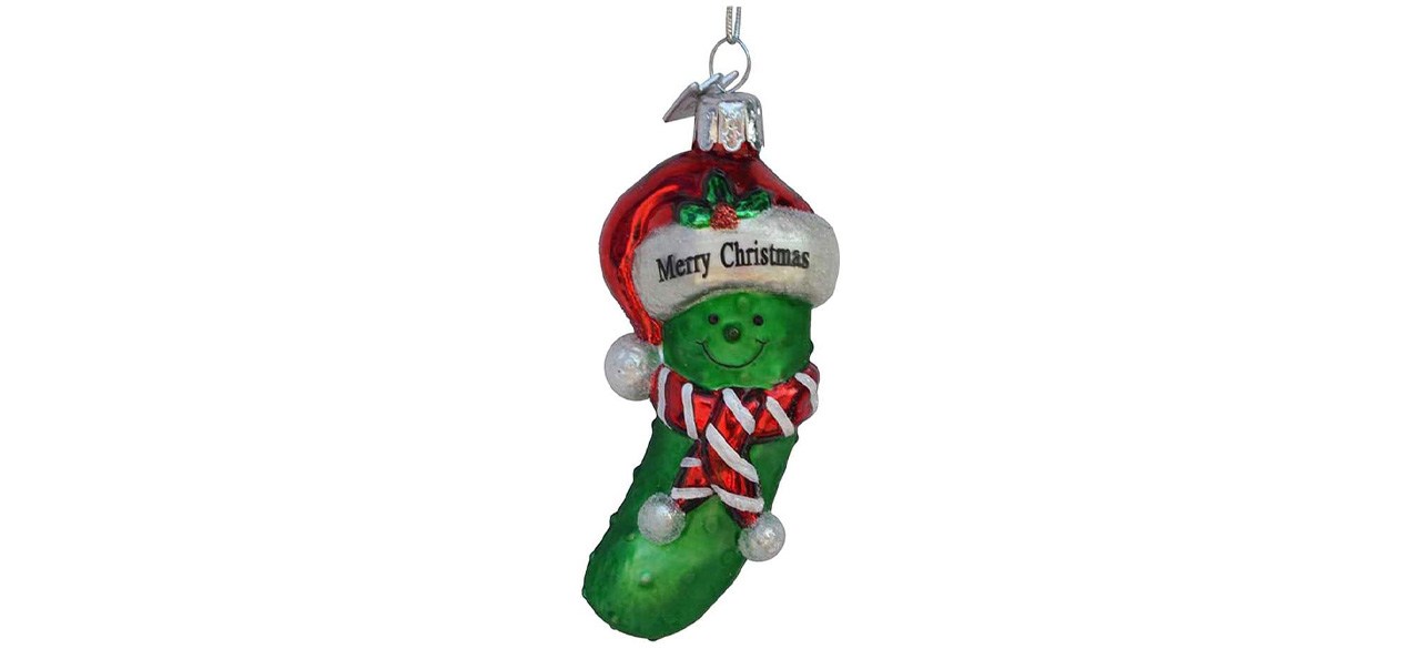 Best Kurt S. Adler Noble Gems Merry Christmas Pickle Glass Ornament