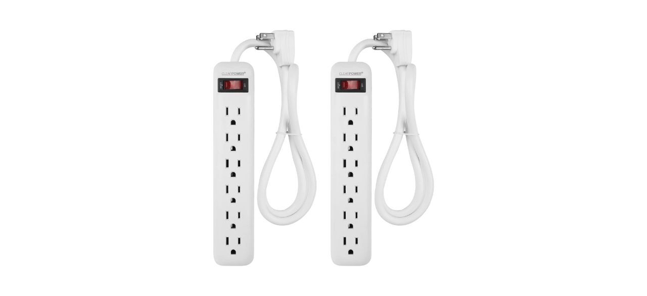 Best Clear Power Six-Outlet Power Strip (Two-Pack) 