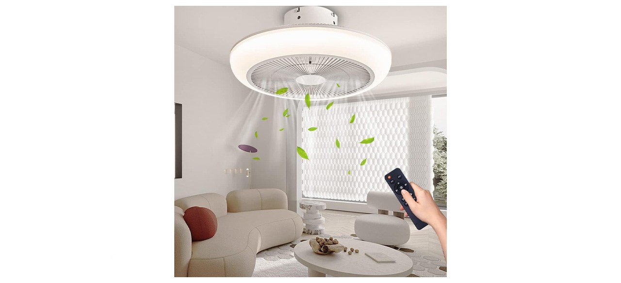 Clzcnz17 Battery-Powered Low-Profile Bladeless Ceiling Fan