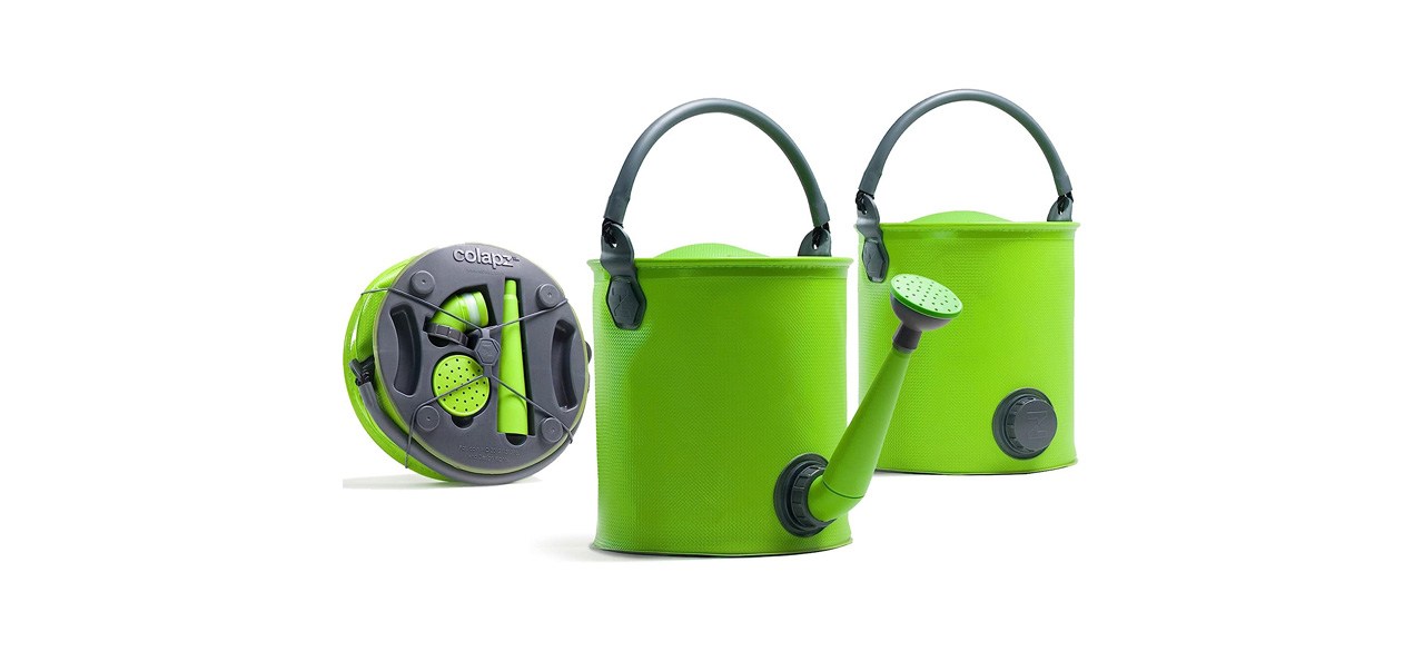 Collapsible watering can on white background