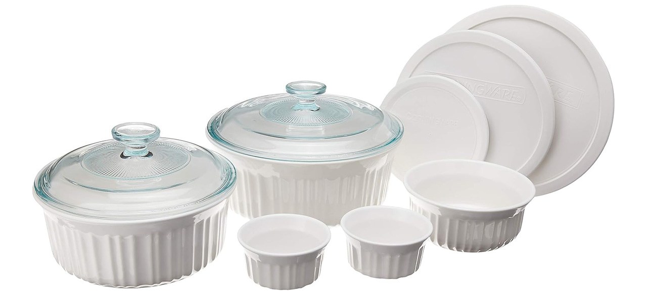 CorningWare French White 10-Piece Ceramic Bakeware Set