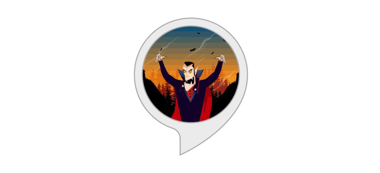 A speech bubble icon with a picture of a vampire count in it