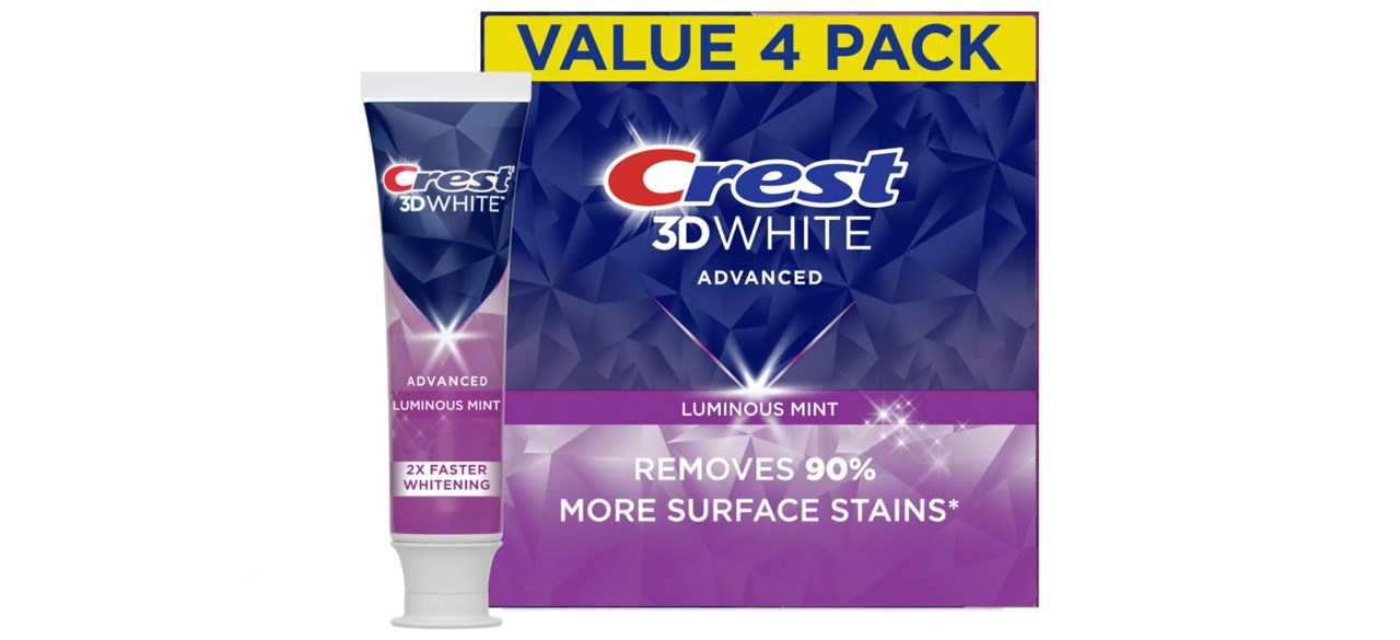 Crest 3D White Toothpaste on white background