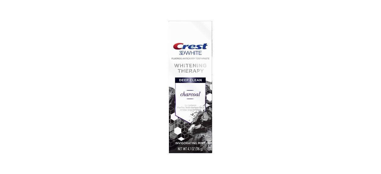 Crest 3D White Whitening Therapy, Anticavity Charcoal Toothpaste with Flouride (Invigorating Mint)