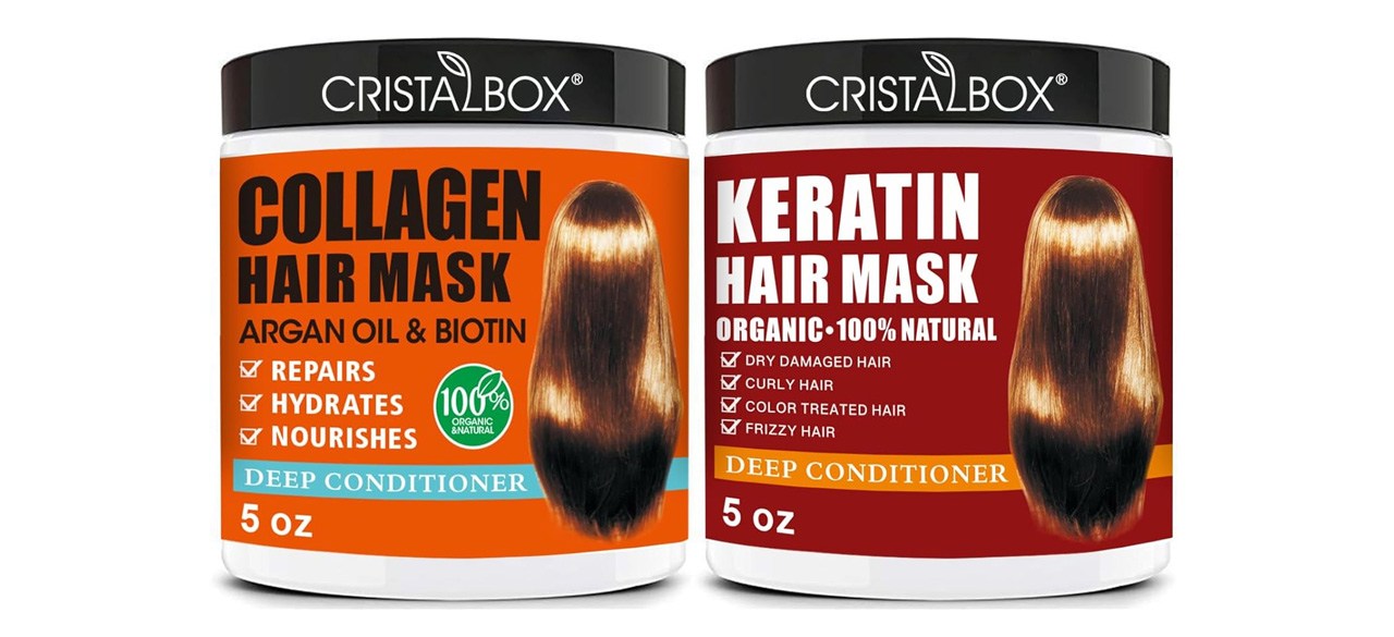 CRISTALBOX 2 Pack Collagen Hair Mask and Keratin Hair Mask