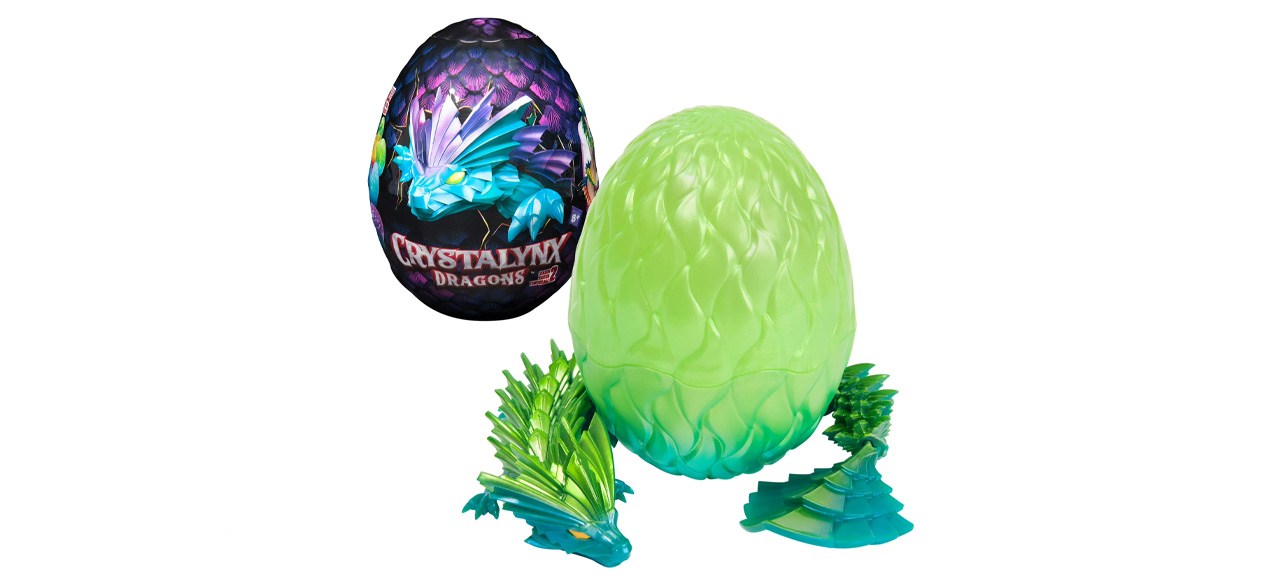 CrystaLynx Dragons, 12.5-inch Articulated Dragon Figure & Display Egg