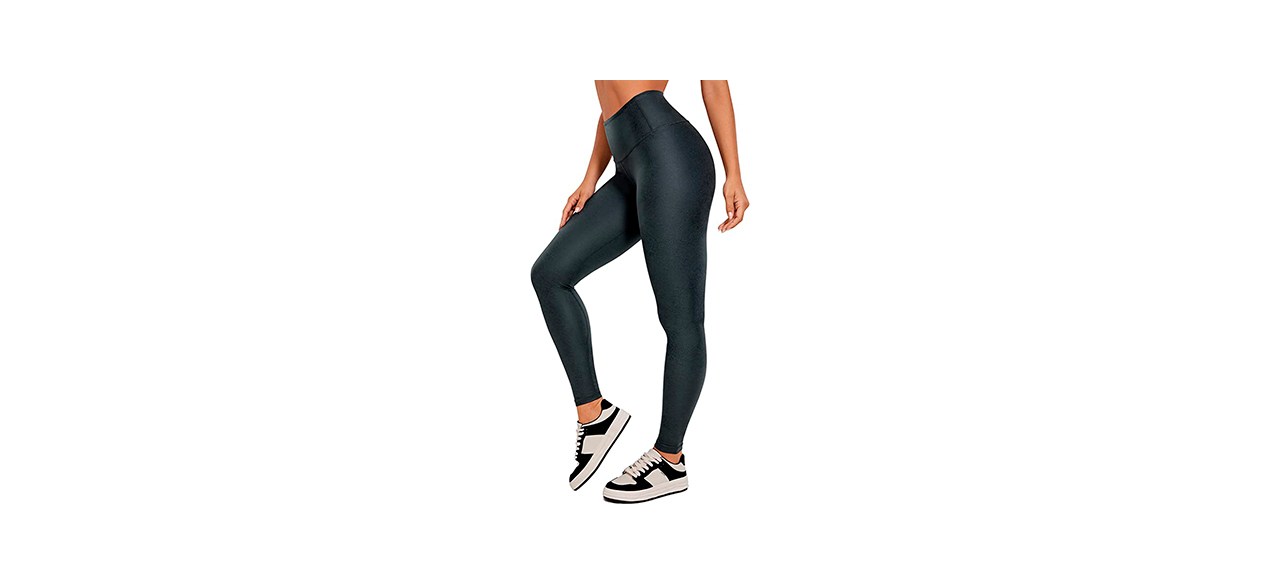 Best CRZ Yoga Matte Faux Leather Leggings