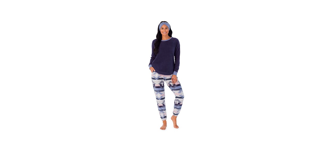 Best Cuddl Duds Petite 3-Piece Stretch Fleece Long Sleeve Pajama Set