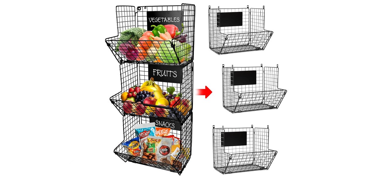Culinary Couture Three-Tier Hanging Wire Basket