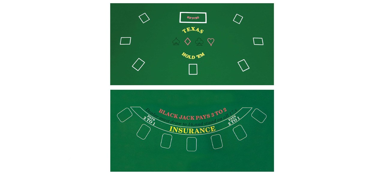 Best Da Vinci Two-Sided Texas Hold'em & Blackjack Casino Felt Layout
