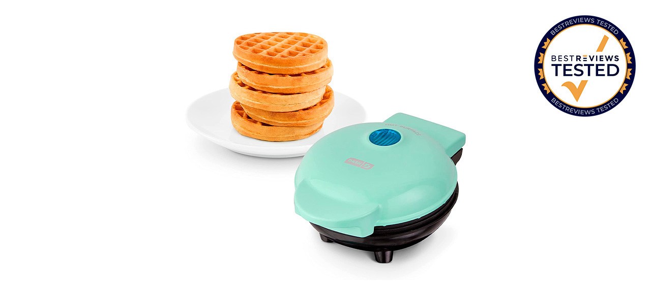 Dash Mini Waffle Maker on white background