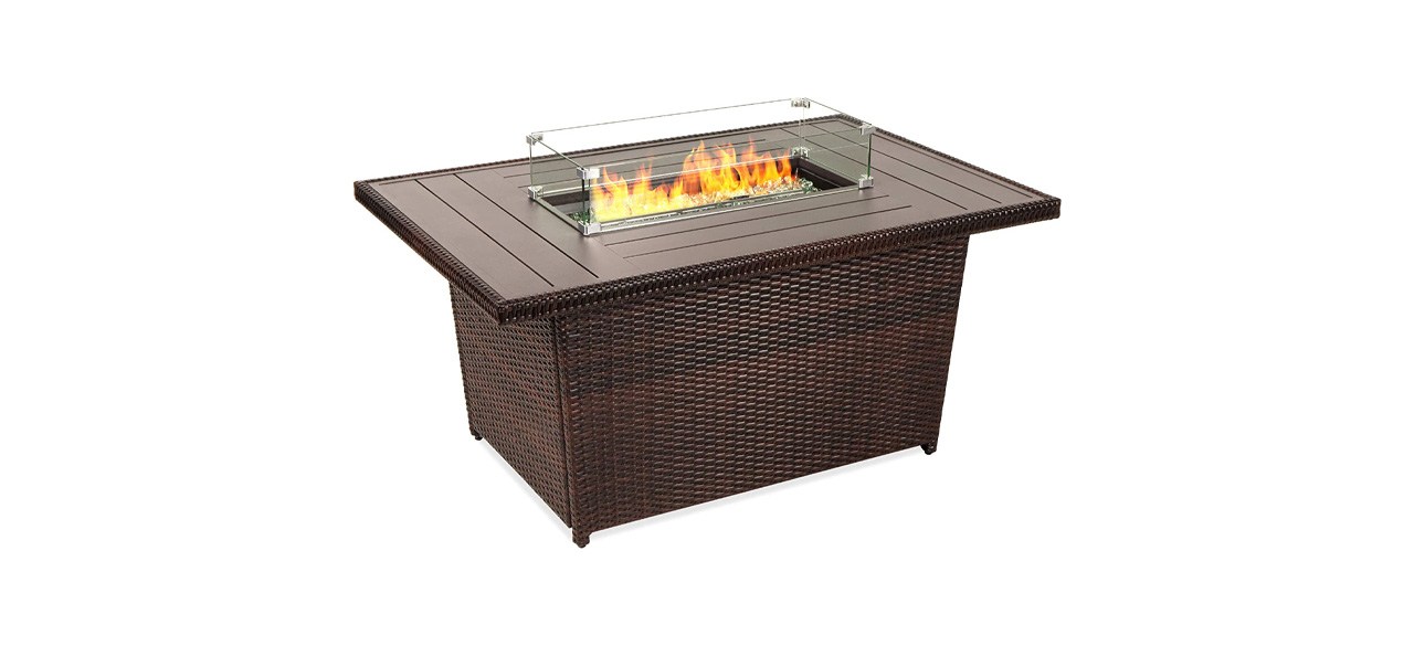 Best Choice Products 52-Inch Outdoor Wicker Fire Pit Table
