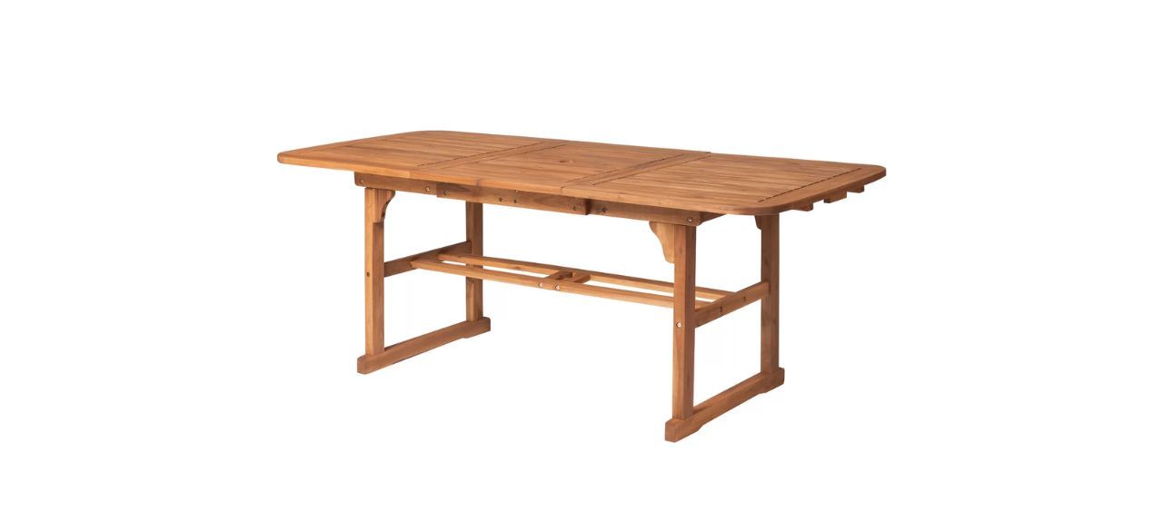 Lark Manor Brown Harbison Extendable Outdoor Dining Table