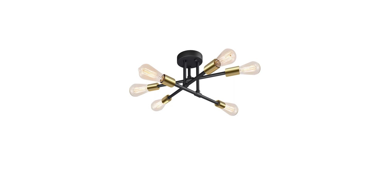 Best Defong 6-Light Sputnik Semi Flush-Mount Ceiling Light Fixture