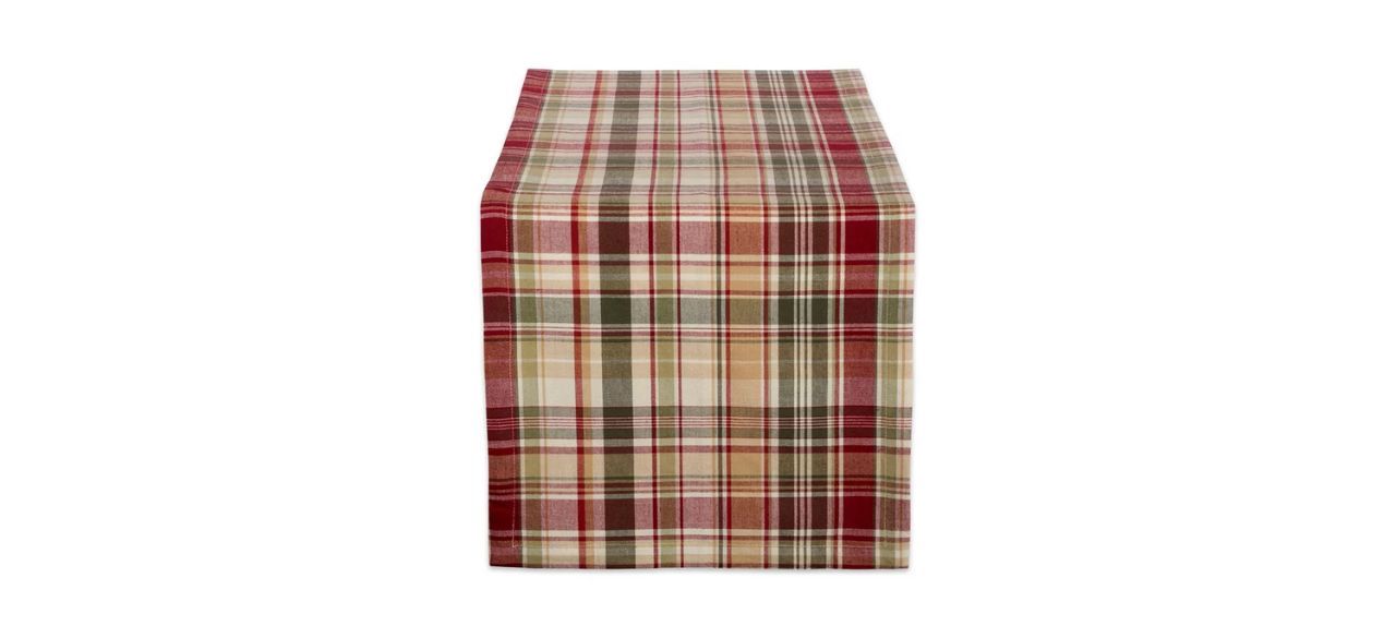 Best Design Imports Give Thanks Plaid Table Runner