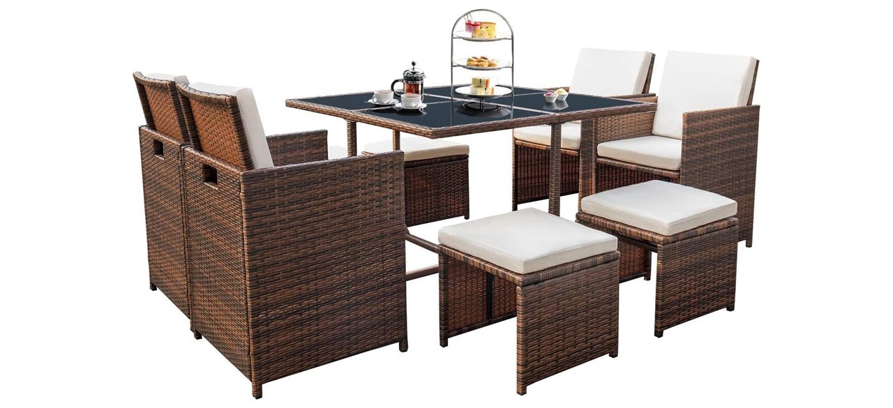 best Devoko Nine-Piece Patio Dining Set