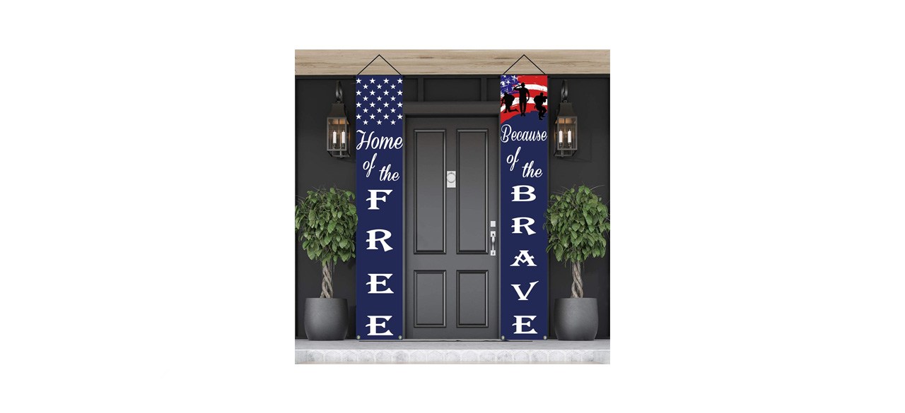 best DodelyGz American Flag Patriotic Porch Banners