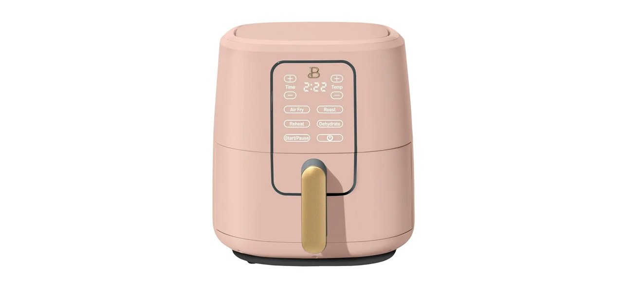 Beautiful 6 Qt Air Fryer in Rose on white background