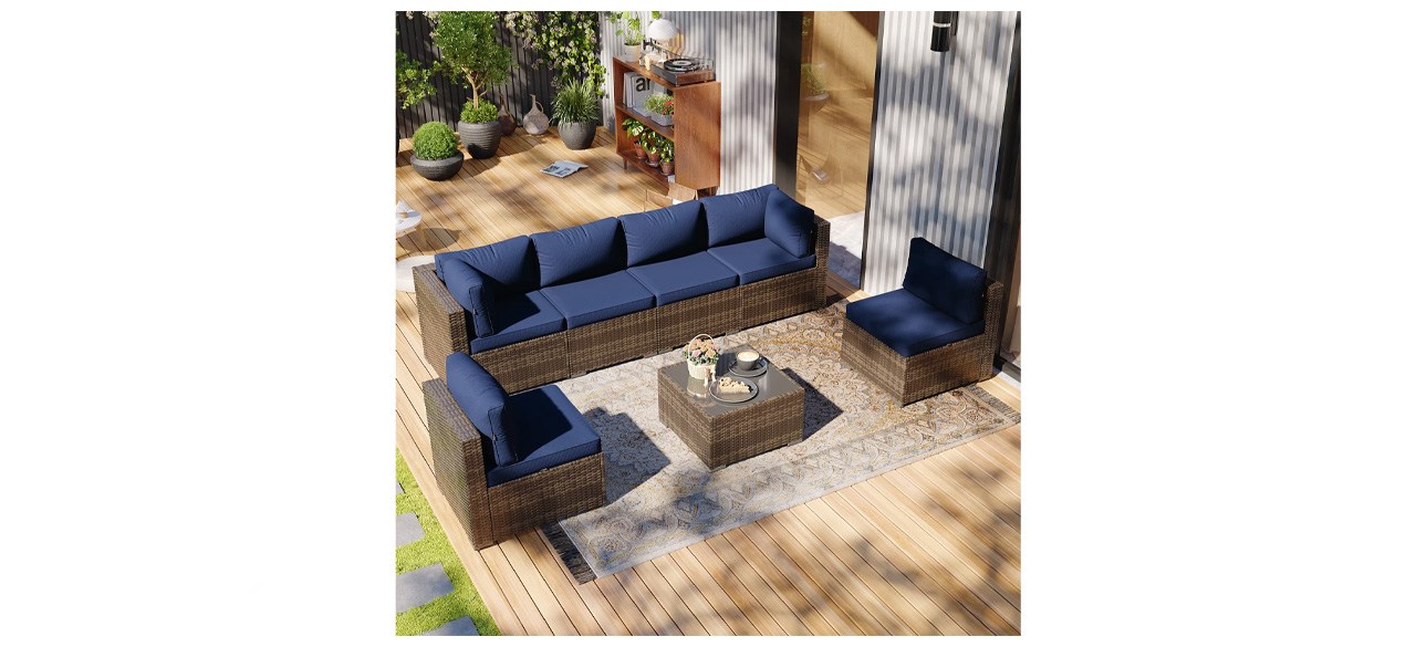 Ebern Designs 7-Piece 6-Person Symmetrical Outdoor Seating Group