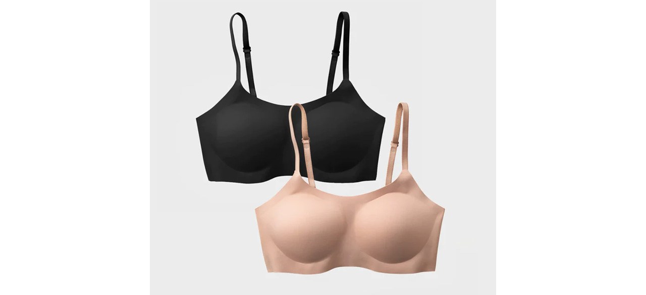 Black and taupe EBY Seamless Bralette Bundle of two