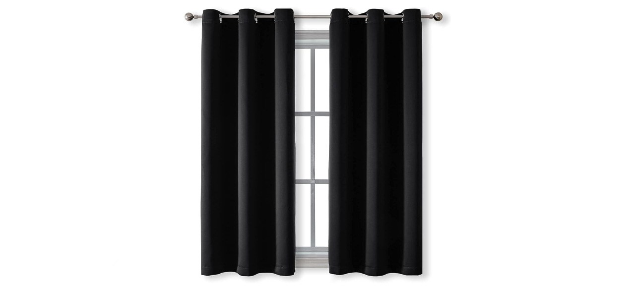 Eclipse Fresno Black 52x84 Inch Modern Single Panel Blackout Curtain