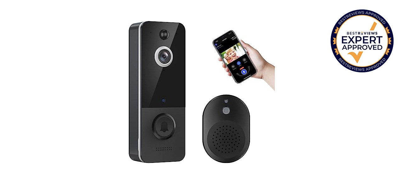 Doorbell camera on white background