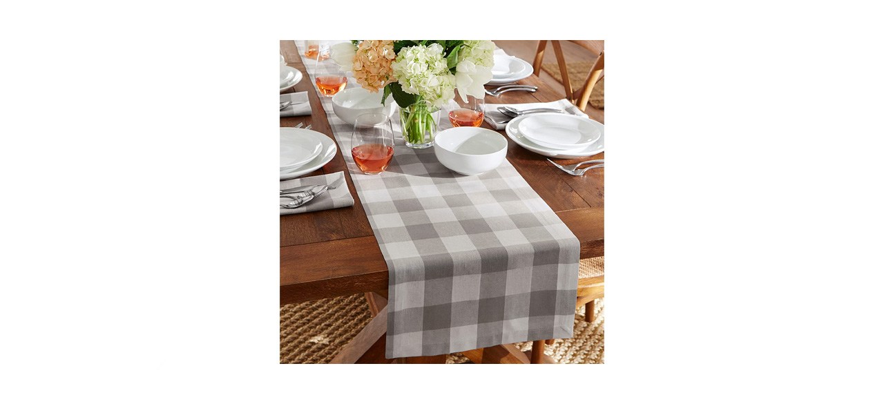 best Elrene Farmhouse Living Buffalo Check Table Runner